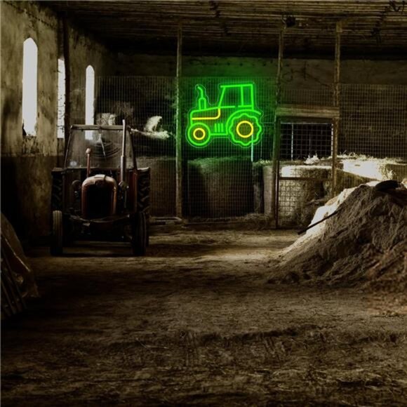 John Deere Tractor LED Neon Sign Wall Decor Light Man Cave Farm Farmer Garage NW - Picture 4 of 7